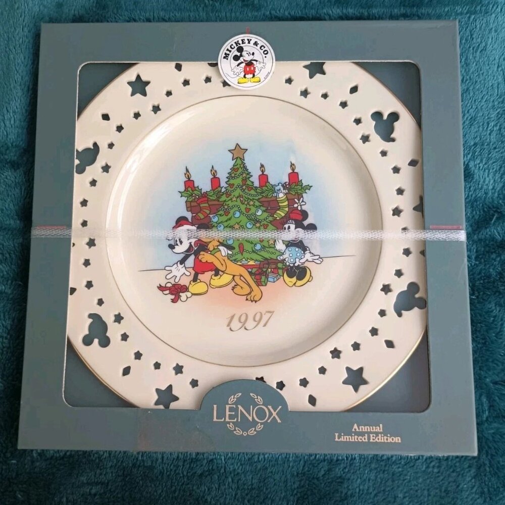 NIB 1997 Lenox Disney Christmas Tree Holiday Plate Trimming Trio 10-11" Ltd Ed
